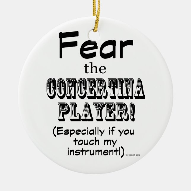 Ornamento De Cerâmica Medo Do Jogador Da Concertina (Frente)