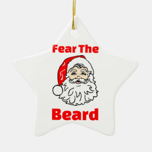Ornamento De Cerâmica Medo engraçado a barba Papai Noel