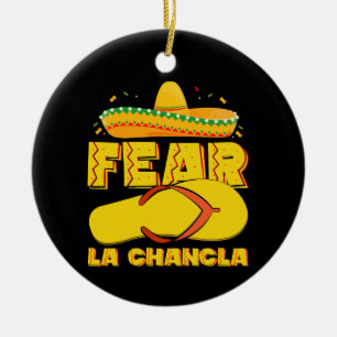 Ornamento De Cerâmica Medo La Chancla Engraçado Mexicano Cinco De Mayo