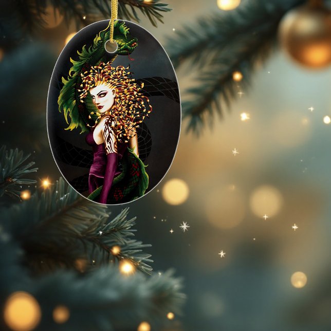 Ornamento De Cerâmica Medusa Cobra Gorgon de mitologia grega (Criador carregado)