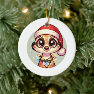 Ornamento De Cerâmica Meerkat Felry Natal Animais de inverno Meerkats