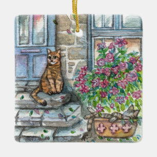 Ornamento De Cerâmica Meia na porta