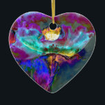 Ornamento De Cerâmica Meia-noite Púrpura Púrpura Paqueca Paqueca<br><div class="desc">pintura romântica de papoila abstrato púrpura e lacrimogênea de coloração branca por H Cooper</div>