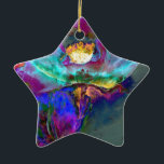 Ornamento De Cerâmica Meia-noite Púrpura Púrpura Paqueca Paqueca<br><div class="desc">pintura romântica de papoila abstrato púrpura e lacrimogênea de coloração branca por H Cooper</div>