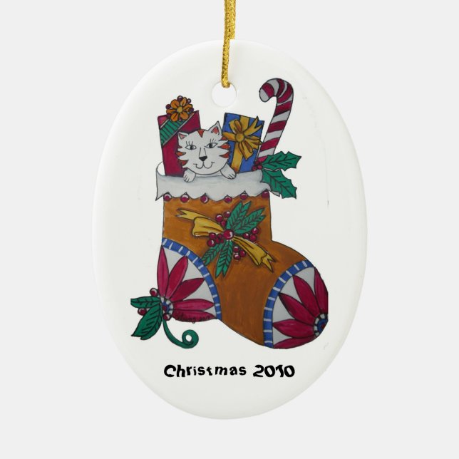 Ornamento De Cerâmica Meias enchidas toda (Frente)