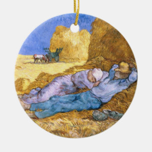 Ornamento De Cerâmica Meio-dia de Vincent van Gogh , o Siesta, após o