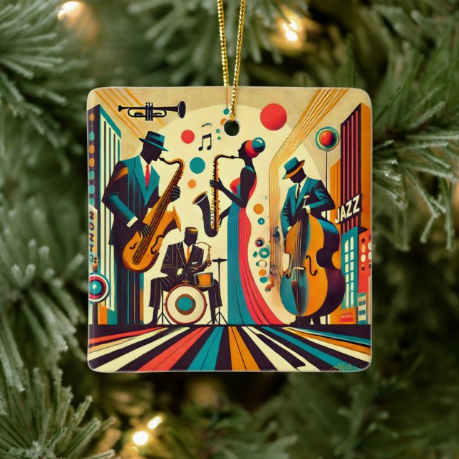 Ornamento De Cerâmica Meio século Jazz Age Quartet (Árvore)