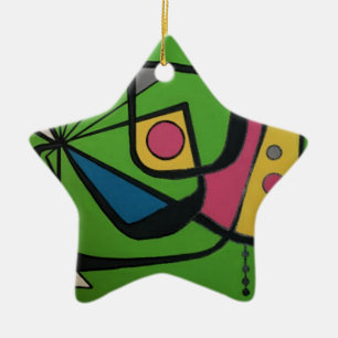 Ornamento De Cerâmica 'Meio século Modern Abstrato num 4' num