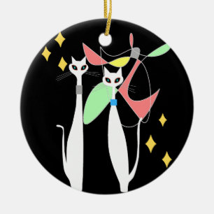 Ornamento De Cerâmica Meio século Moderno da Era Atômica do Cat Mobile L