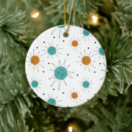 Ornamento De Cerâmica Meio século Turquoise Orange Franciscan Starburst
