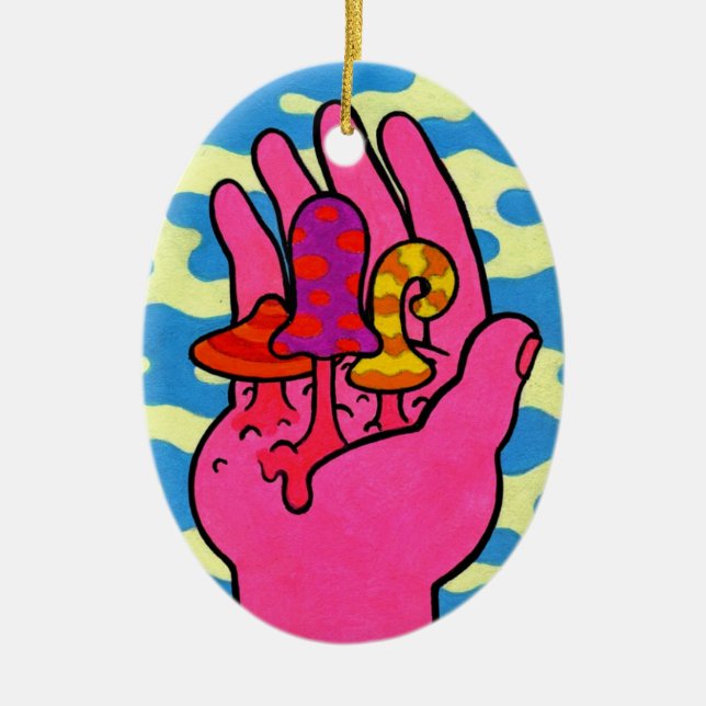 Ornamento De Cerâmica Melancolia #3 do cogumelo (Frente)