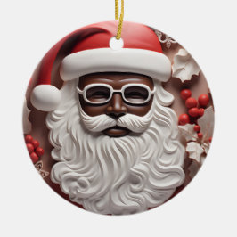 Ornamento De Cerâmica Melanina Natal Chocolate Negro Papai Noel