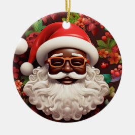 Ornamento De Cerâmica Melanina Natal Chocolate Negro Papai Noel