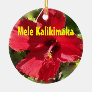 Ornamento De Cerâmica Mele havaiano Kalikimaka