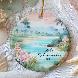 Ornamento De Cerâmica Mele kalikimaka Natal