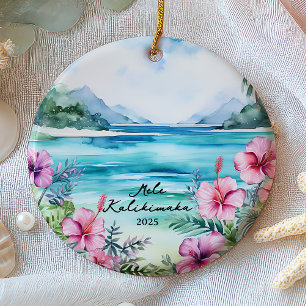 Ornamento De Cerâmica Mele kalikimaka Natal
