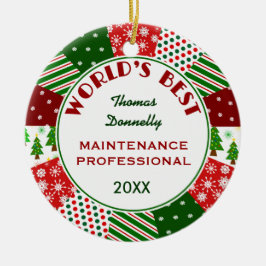 Ornamento De Cerâmica MELHOR algum da ocupação do Natal presente PRO ou