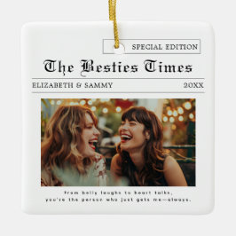 Ornamento De Cerâmica Melhor Amigo | Foto do jornal Besties Fofo