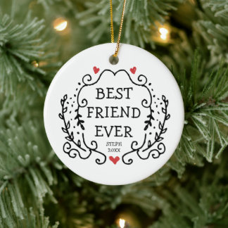 Ornamento De Cerâmica Melhor Amigo Nunca Personalizado Bestis BFF Keepsa