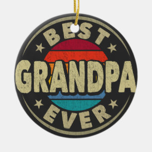 Ornamento De Cerâmica Melhor Avô Alguma Vez Retro Vintage Avô Gift