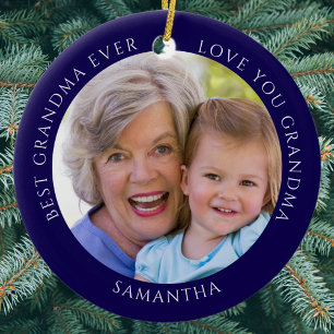 Ornamento De Cerâmica Melhor Avó Foto Personalizada Natal