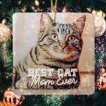 Ornamento De Cerâmica Melhor Cat Mãe Alguma Vez Moderna Foto Personaliza<br><div class="desc">Este design simples e clássico é composto por tipografia serif e adiciona uma foto personalizada</div>
