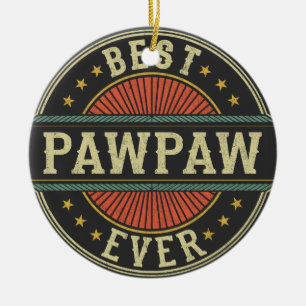 Ornamento De Cerâmica Melhor Dia de os pais Pawpaw Ever Retro Vintage