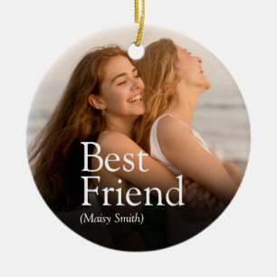 Ornamento De Cerâmica Melhor Foto de Amigo BFF Melhor Amiga Definição Mo
