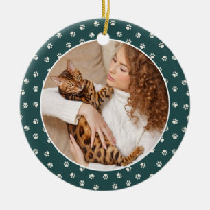 Ornamento De Cerâmica Melhor Foto do Padrão Cat Mãe de Pata