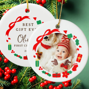 Ornamento De Cerâmica Melhor Garota Presente Primeiro Natal