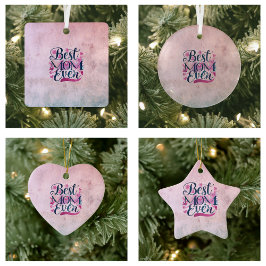 Ornamento De Cerâmica Melhor Mãe, Corações Rosa, Borboletas e Floral