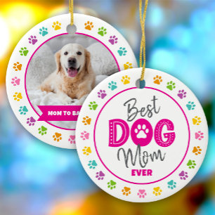 Ornamento De Cerâmica Melhor Mãe de Cachorro de Todos os Tempos Foto Per