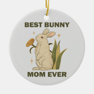 Ornamento De Cerâmica Melhor Mãe de Coelho Sempre Kawaii Festa de Aniver