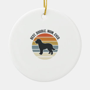 Ornamento De Cerâmica Melhor Mãe Doodle de Todos os Tempos Design Vintag