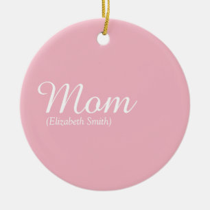 Ornamento De Cerâmica Melhor Mãe, Mamãe, Definição de Mãe em Letra Rosa
