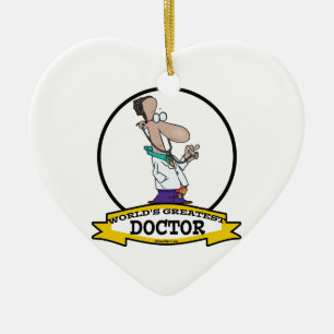 ORNAMENTO DE CERÂMICA MELHOR MÉDICO DO MUNDO HOMENS DESENHOS ANIMADOS