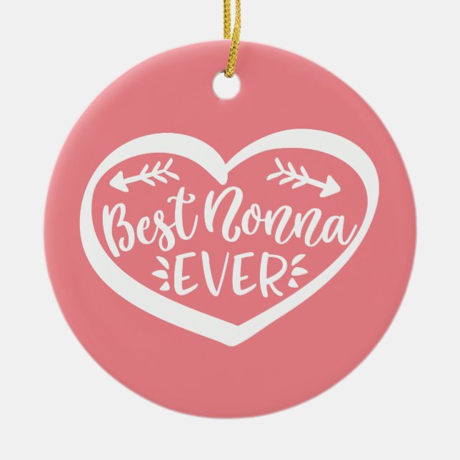 Ornamento De Cerâmica Melhor Nonna Nunca (Frente)