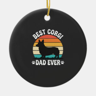 Ornamento De Cerâmica Melhor Pai Corgi de Sempre Cachorro Retro