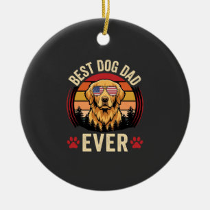 Ornamento De Cerâmica Melhor Pai de Cachorro de Todos os Tempos Retro Go