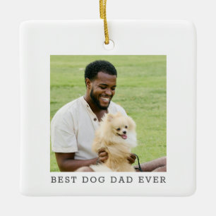 Ornamento De Cerâmica Melhor Pai de Cachorro do Mundo Foto Simples Natal