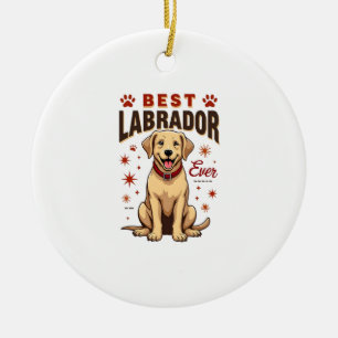 Ornamento De Cerâmica Melhor Pai de Labrador de Todos os Tempos Vintage 