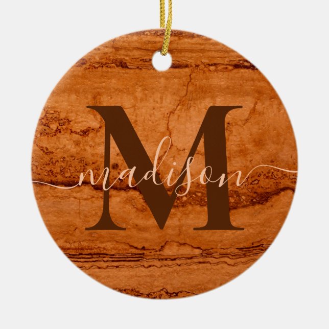 Ornamento De Cerâmica Melhor Pai de sempre, Canyon Granite, dourado âmba (Frente)