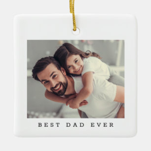 Ornamento De Cerâmica Melhor Pai de Todos Foto Simples em Ambos os Lados