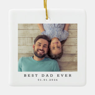 Ornamento De Cerâmica Melhor Pai de Todos Personalizado Foto Simples