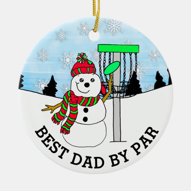 Ornamento De Cerâmica Melhor Pai do Natal Par Disk (Frente)