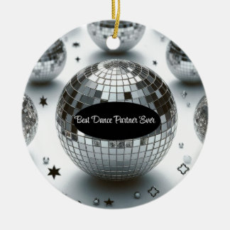 Ornamento De Cerâmica Melhor Parceiro de Dança da Bola de Discoteca 