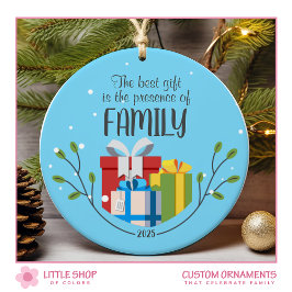 Ornamento De Cerâmica Melhor Presente é Foto Personalizada da Família