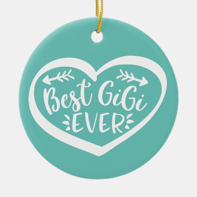 Ornamento De Cerâmica Melhor Presente para Avó de Gigi (Frente)