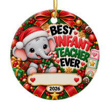 Melhor Professor de Bebês de Sempre Elefante Natal