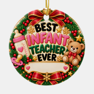 Ornamento De Cerâmica Melhor Professor de Bebês de Sempre Ornament de Na